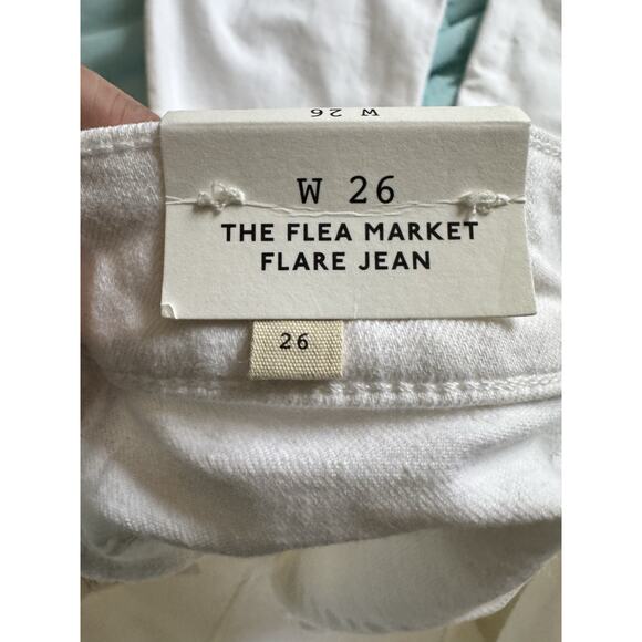 NWD Madewell Flea Market Flare Jeans Pure White Stretch Denim Jeans Size 26 - Picture 13 of 13